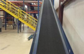 Объект: Наклонный конвейер для транспортировки коробок на складе хранения